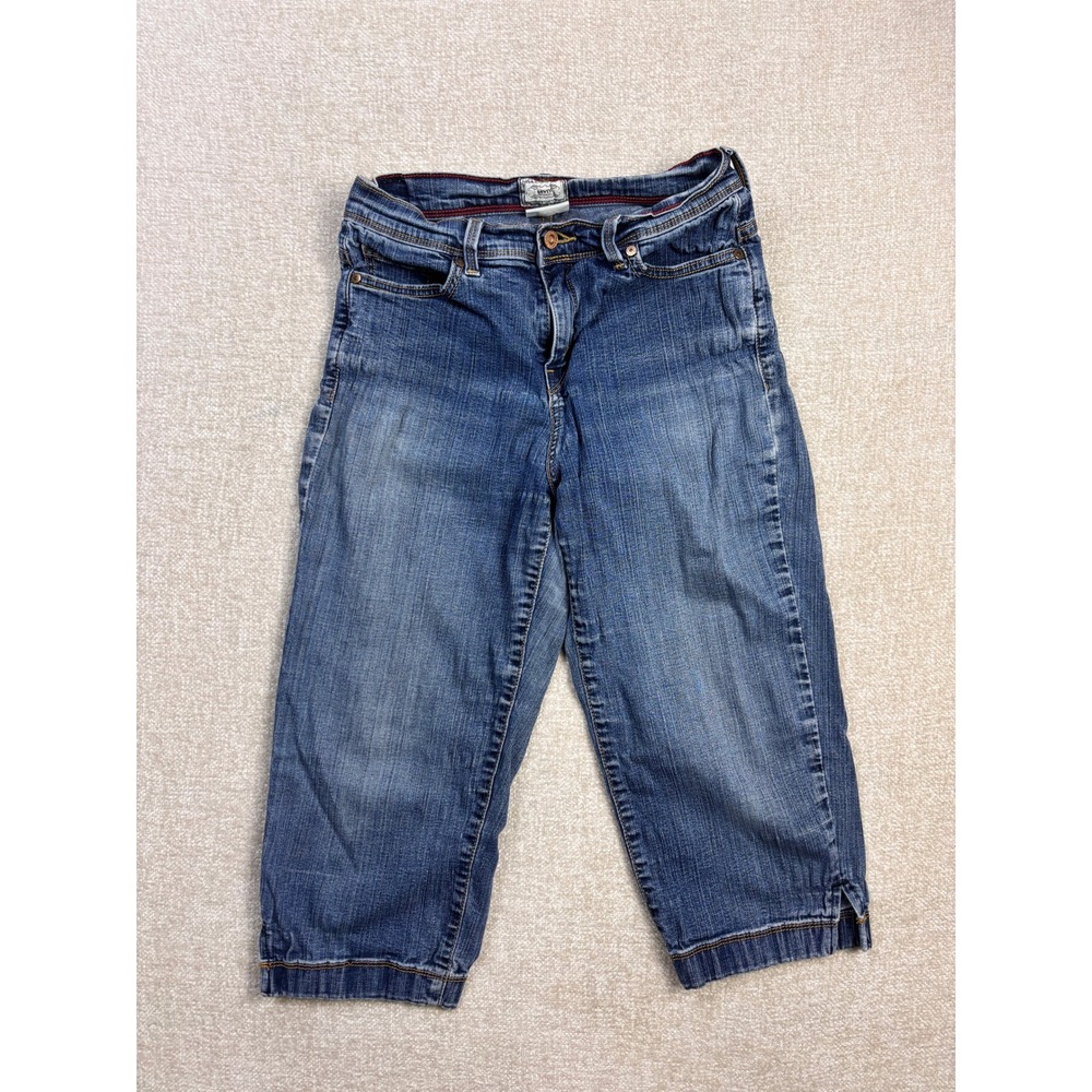 Levis 512 Perfectly Slimming Capri Jeans Womens 8 Medium Wash Denim Cropped - Picture 1 of 10